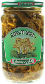 Грибы лисички маринованные, Экопродукт, 340 гр., Стекло