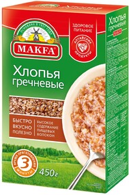 Хлопья Makfa гречневые 450г