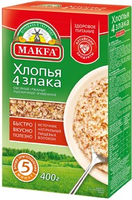 Хлопья Makfa 4 злака 400г