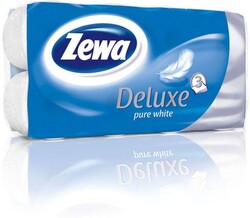 Туалетная бумага Zewa Deluxe Белая 3 слоя, 8 рулонов