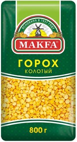 Горох Makfa колотый шлифованный 1 сорт 800 г