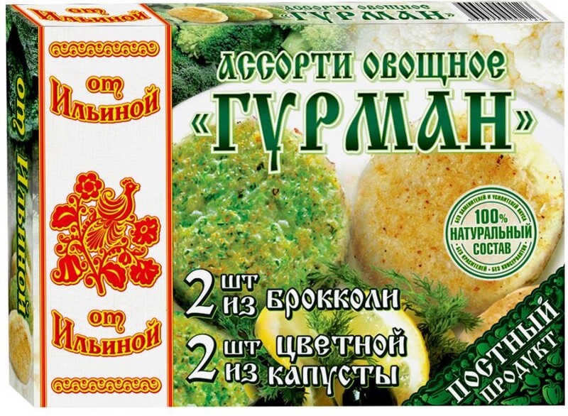 Ассорти овощное От Ильиной Гурман 300 г (2 котлеты из брокколи и 2 котлеты из цветной капусты)