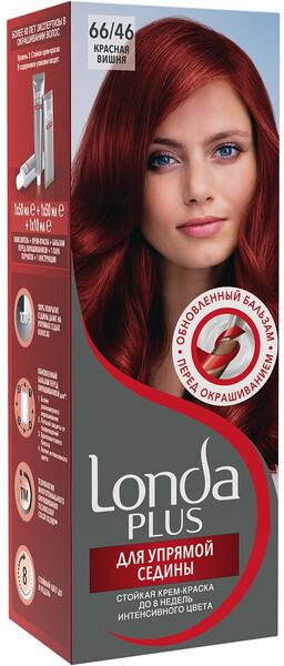 LONDA PLUS Стойкая крем-краска для волос для упрямой седины 66/46 КРАСНАЯ ВИШНЯ