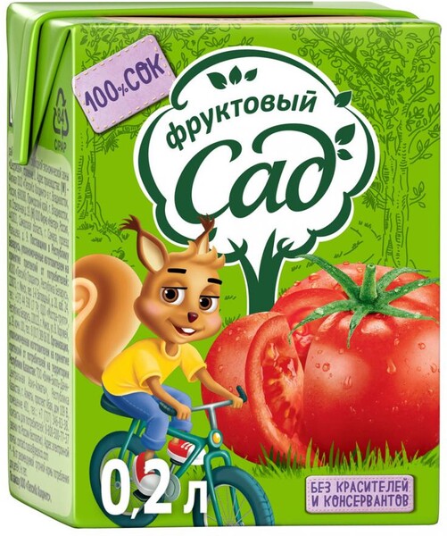 Сок Фруктовый Сад Томат 0.2 л