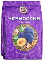 Конфеты Микаелло Чернослив в шоколадной глазури с орехами, 240г