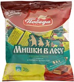 Конфеты Победа вкуса Мишки в лесу Шоколадные с нежной начинкой и вафельной крошкой 250 г