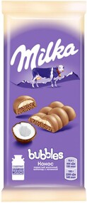 Шоколад Milka молочный пористый с кокосом 97г