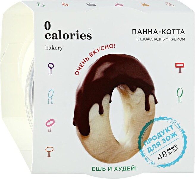 Десерт 0 Calories Панна-котта с шоколадным кремом, 110г