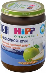 Десерт молочный пшеничный HiPP Organic с яблоками и грушами, с 5 месяцев, 190 г