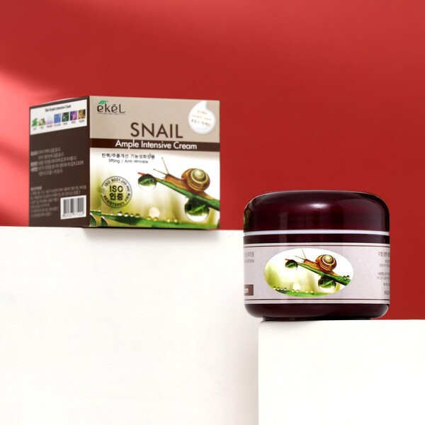 Крем для лица EKEL Ample Intensive Cream с муцином улитки, 100 г