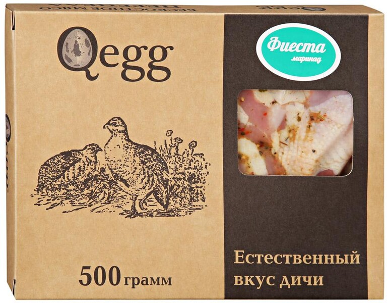Мясо перепелки без кости Qegg для жаркого в маринаде Фиеста охлажденное в вакуумной упаковке 500 г