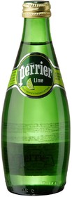 Вода Perrier минеральная сильногазированная со вкусом лайма, 0,33л
