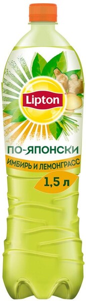 Холодный чай Lipton Зеленый По-Японски Имбирь и Лемонграсс 1.5 л