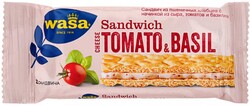 Сандвич Wasa Cheese Tomato & Basil из пшеничных хлебцев с начинкой из сыра томатов и базилика 40 г