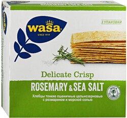 Хлебцы Wasa Delicate Crisp Rosemary & Sea Salt тонкие пшеничные цельнозерновые с розмарином и морской солью 190 г