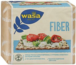 Хлебцы Wasa Fiber ржаные цельнозерновые, с пшеничными отрубями, кунжутом и овсяными хлопьями 230 г