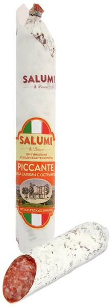 Колбаса Salumi di Bosco Салями с острым перцем полусухая сыровяленая 200г
