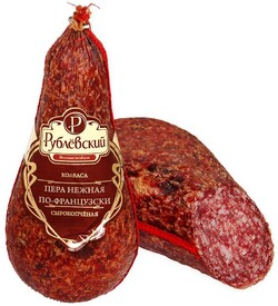 Колбаса Рублевский Пера нежная по-Французски сырокопченая, 700-900г