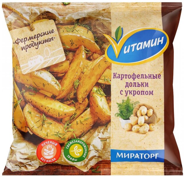 Картофель Vитамин дольками с укропом замороженный 400 г