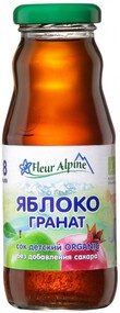 Сок Fleur Alpine с яблоком и гранатом восстановленный без сахара с 8 месяцев 200 мл
