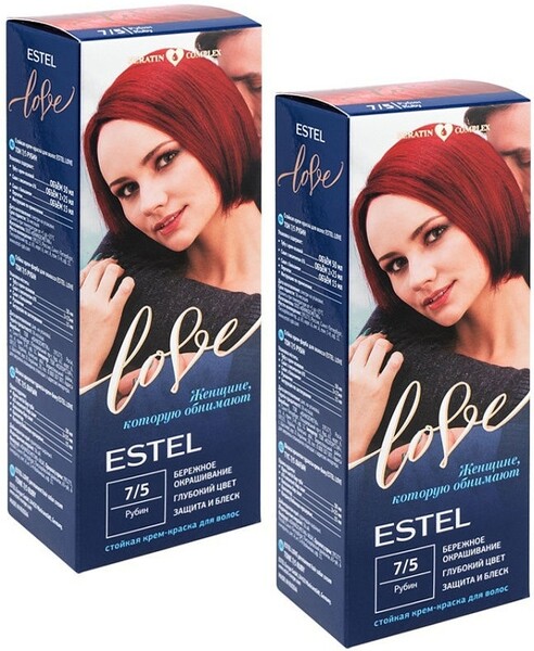 Крем-краска для волос ESTEL Love 7/5 Рубин, 115мл Россия, 115 мл