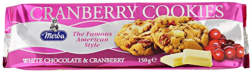 Печенье Merba с клюковой и белым шоколадом 0,15кг
