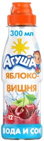Вода и сок Агуша Яблоко-вишня с 12 месяцев, 300 мл
