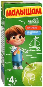 Сок яблочный осветленный ФрутоНяня Малышам 0,33 л