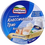 Сыр плавленый Hochland Ассорти Классическое трио сливочный, с грибами, с ветчиной 55% 140 г