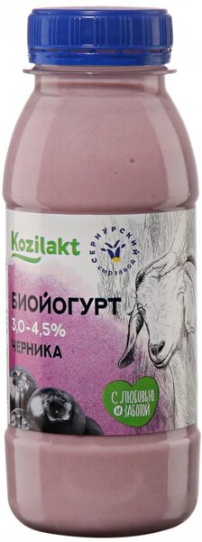 Биойогурт Сернурский сырзавод Kozilakt из козьего молока черника 3.0-4.5% 230 г