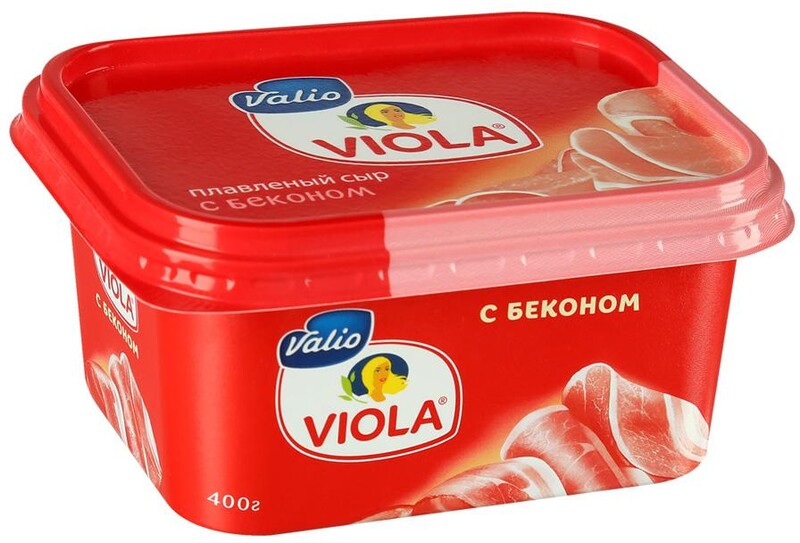 Сыр плавленый Viola Valio с беконом 50% 400 г