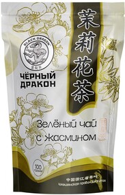 Чай Черный дракон зеленый с жасмином листовой 100 г