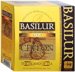 Чай Basilur The Island of Tea Ceylon Gold черный листовой 100 пакетиков по 2 г