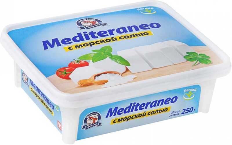 Сыр рассольный Брынза Mediteraneo с морской солью 25% 250 г