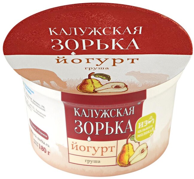 Йогурт Калужская Зорька груша 3.2%-4% 180 г