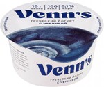 Йогурт Venn's Греческий обезжиренный с черникой 0.1% 130 г