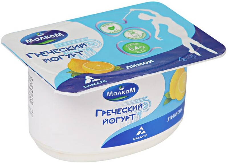 Йогурт Молком греческий с лимоном 3.4% 120 г
