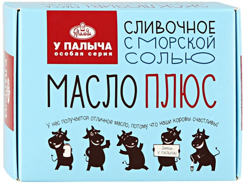 Масло У Палыча сливочное с морской солью высший сорт 82.5% 180 г