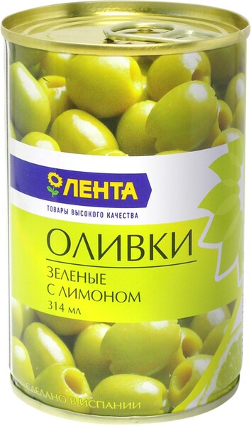 Оливки ЛЕНТА фаршированные лимоном 314мл