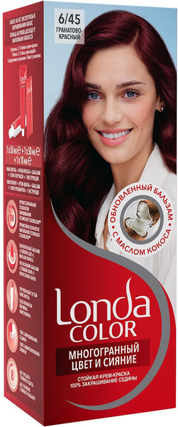 LONDA COLOR Стойкая крем-краска для волос 6/45 ГРАНАТОВО-КРАСНЫЙ