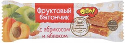 Батончик Ого! Фруктовый с абрикосом и яблоком, 30г