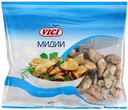 Мидии Vici варено-мороженые, 0,4кг
