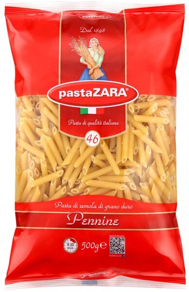 Макароны Pasta Zara 46 Перышки рифленые 500г