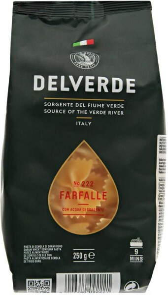 Макаронные изделия Delverde №222 Фарфалле 0,25кг
