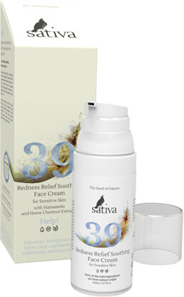 Крем-флюид для чувствительной легко краснеющей кожи лица №39 Sativa, 50 мл