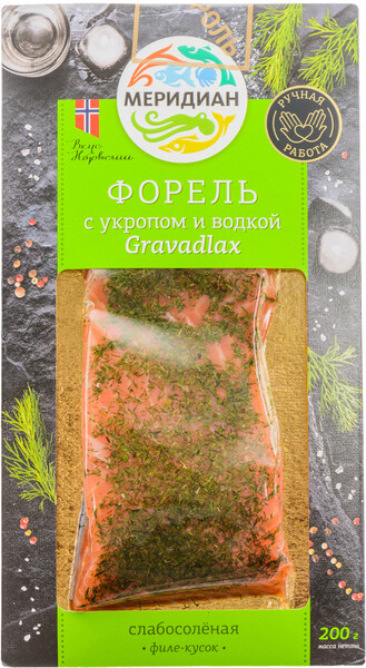 Форель Меридиан филе-кусок слабосоленая 200 г