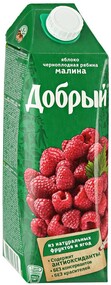 Нектар Добрый Яблоко Малина Черноплодная рябина 1л