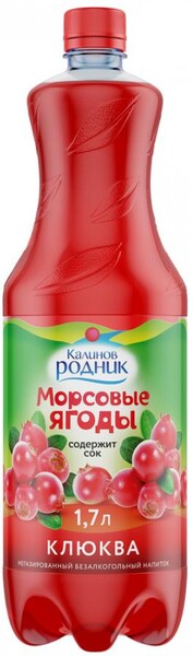 Напиток Калинов Родник на основе Морсовые ягоды клюквы негазированный 1,7л
