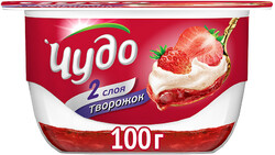 Десерт творожный Чудо творожок воздушный Клубника-Земляника 4% 100г