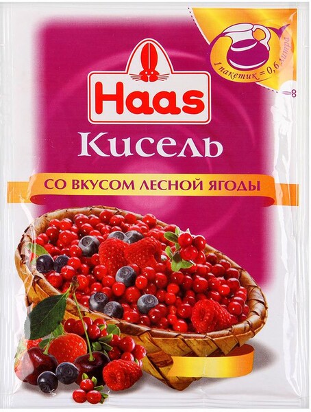 Кисель Haas со вкусом лесной ягоды, 75г